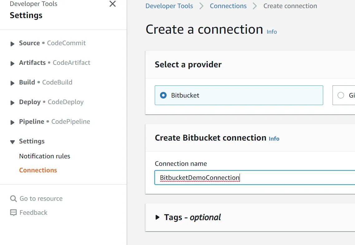 Create Bitbucket Connection